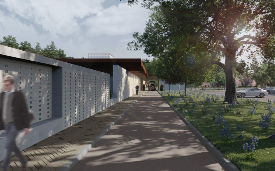 Artist impression of how the Glenrothes crematorium could look if approved of appeal