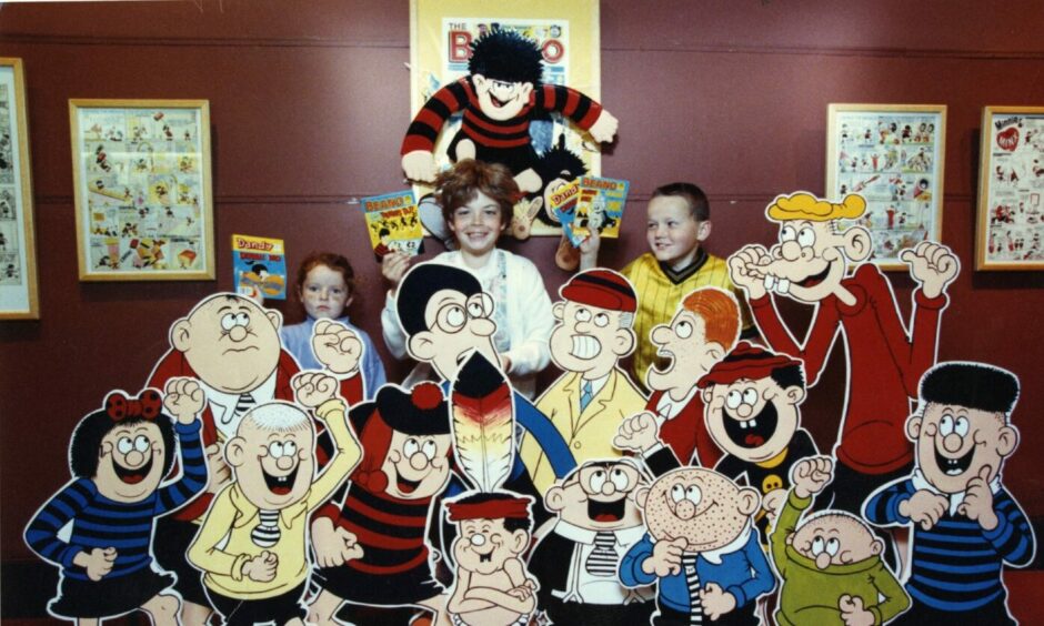These Dundee kids met their heroes at a comic character exhibition in the city in 1991. Image: DC Thomson.
