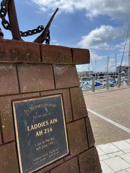 Laddies Ain memorial at Arbroath harbour.