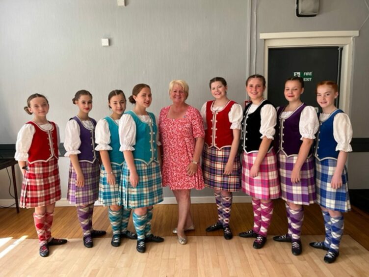 Gordon School of Dancing Highland Dancers at George Hotel in Montrose event for International Inner Wheel president Trish Douglas. 