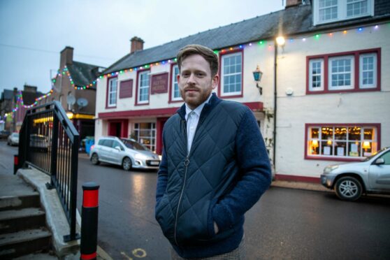 Stewart McTaggart outside the Alyth Hotel in February 2022