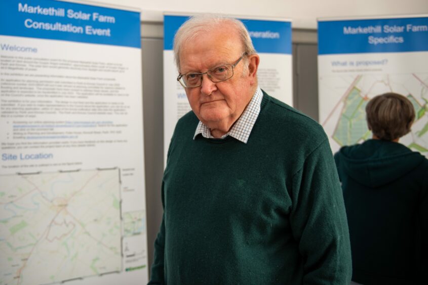 Andrew Valentine at a consultation event for the Markethill solar farm at Coupar Angus