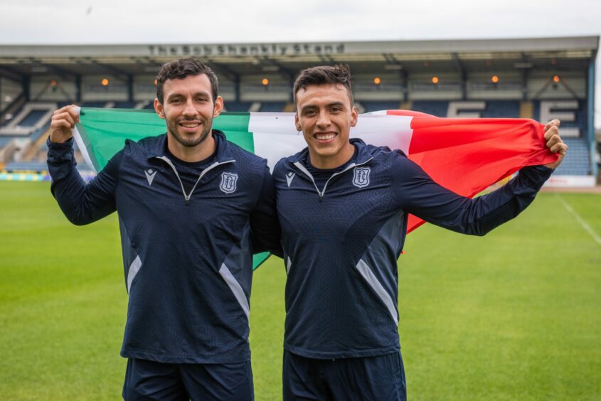 Antonio Portales and Diego Pineda arrived at Dens Park this week. Image: Kim Cessford/DCT