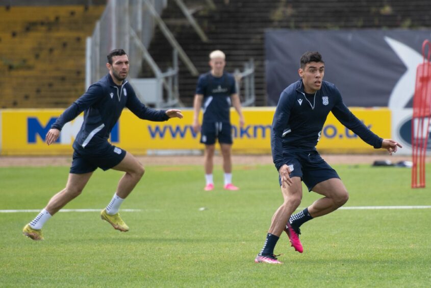 Antonio Portales and Diego Pineda training with their new team-mates. Image: Kim Cessford/DCT