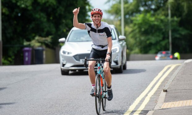 Ryan Ramsay en route to the Forfar finish line. Image: Kim Cessford/DC Thomson