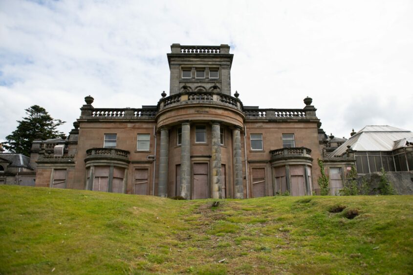 Letham Grange Hotel is boarded up and vandal-hit.