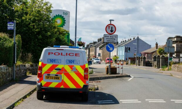 Police van on Main Street in Colinsburgh