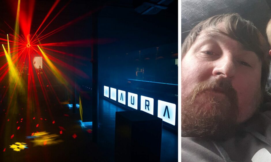 Aura nightclub interior and Kevin McBride