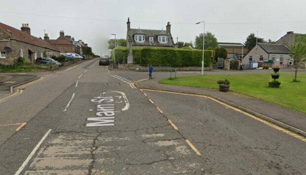 General view of main Street Strathkinness where the vehicle was abandoned.