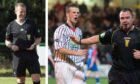 Jamie McCunnie on refereeing duty and as a player for Dunfermline