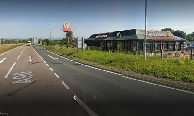 The Forfar McDonald's beside the A90 dual carriageway. Image: Google Maps