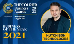 Graphic for Hutchison Technologies, winner at Courier Business Awards 2021.