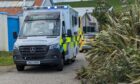 An ambulance at Stonehaven open air pool on Saturday. Image: DC Thomson.