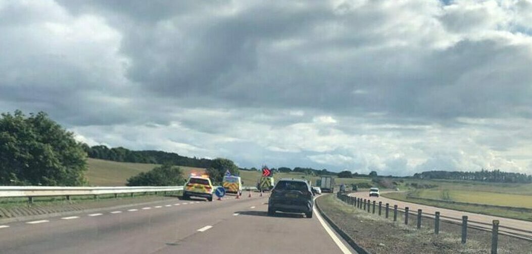 Two-vehicle crash on A9 at Auchterarder.