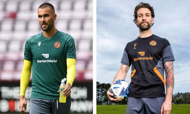 A split image of Mark Birighitti and Charlie Mulgrew at Dundee United