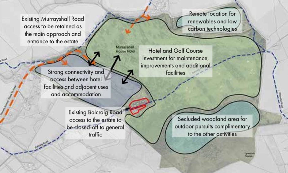 The proposed masterplan for Murrayshall Hotel.