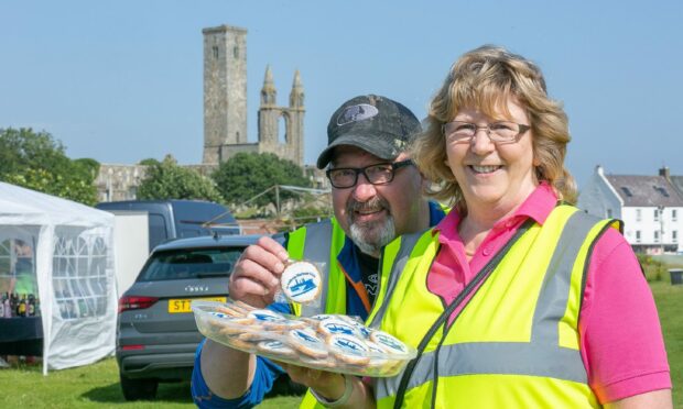 Neil Cunningham Dobson and Marion Mason of St Andrews Harbour Gala in 2023. Image: Marion Mason