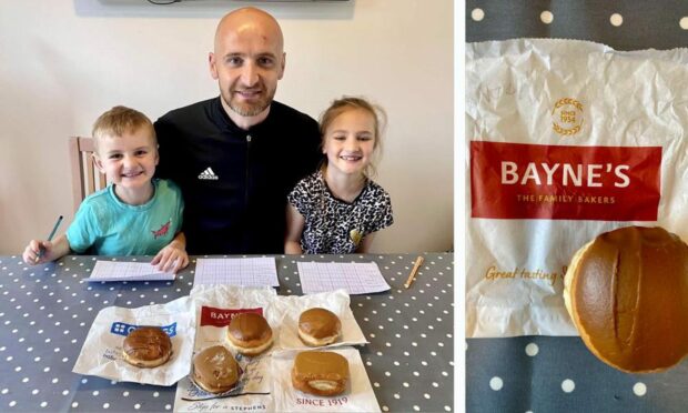 Gordon McCabe, Noah and Esme found the best fudge doughnut in Perth. Image: Gordon McCabe/Twitter.