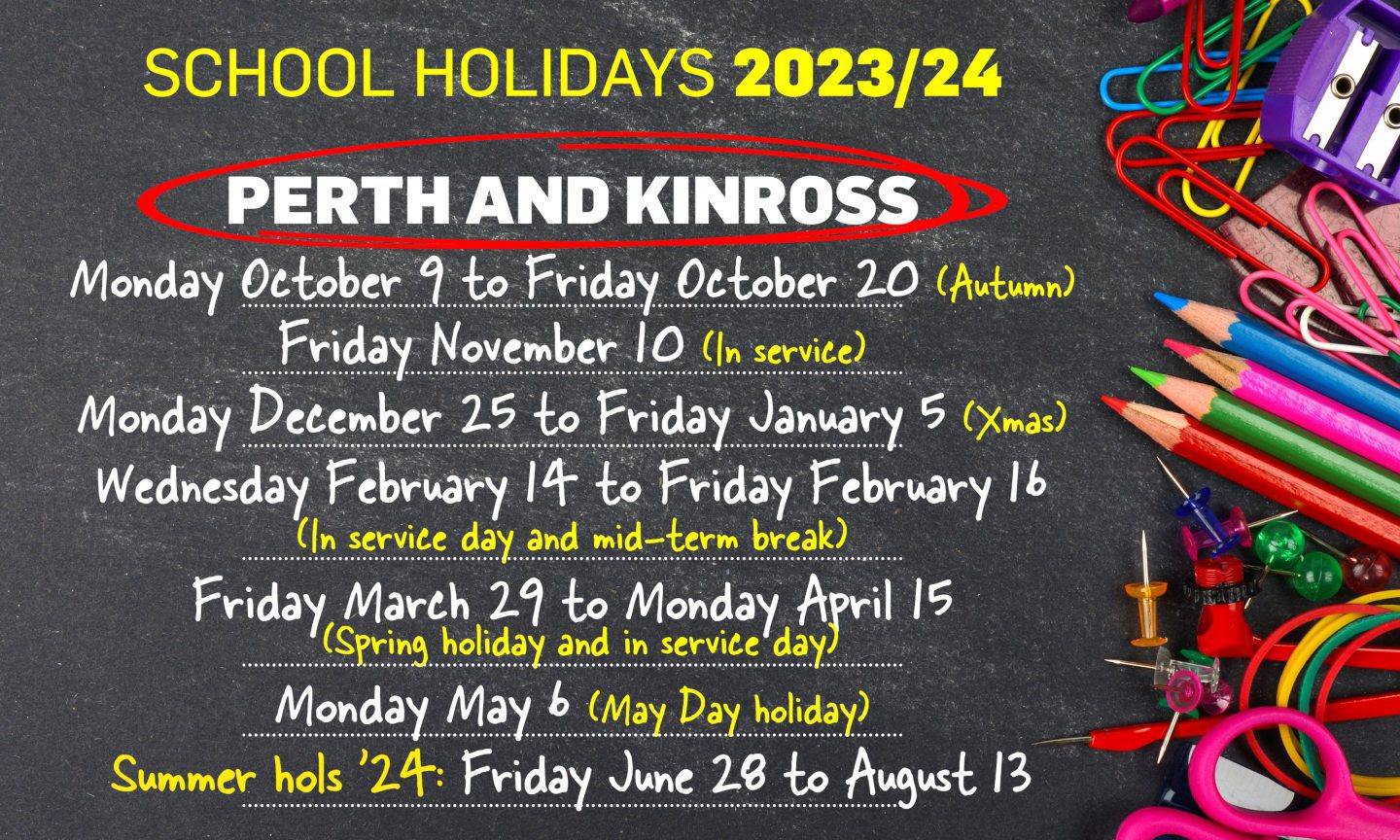 Perth and Kinross school holidays 2023/2024 calendars