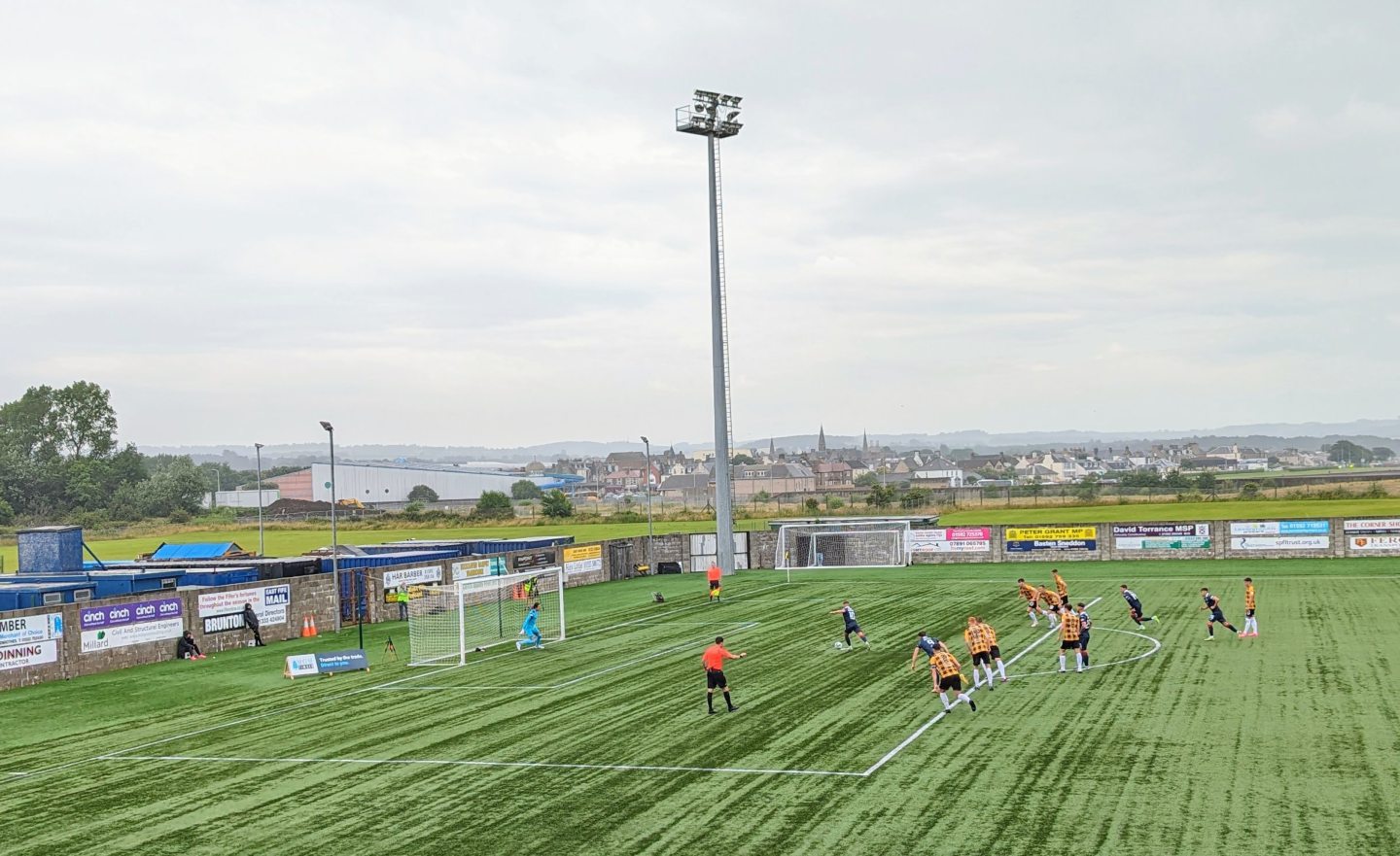 Lewis Vaughan scores a penalty versus East Fife.