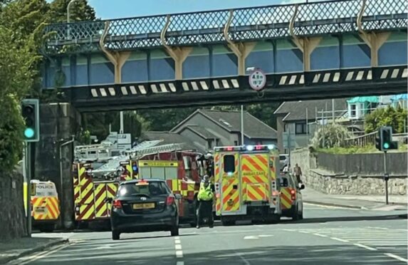 Multiple emergency services at the scene on Abbotshall Road in Kirkcaldy.