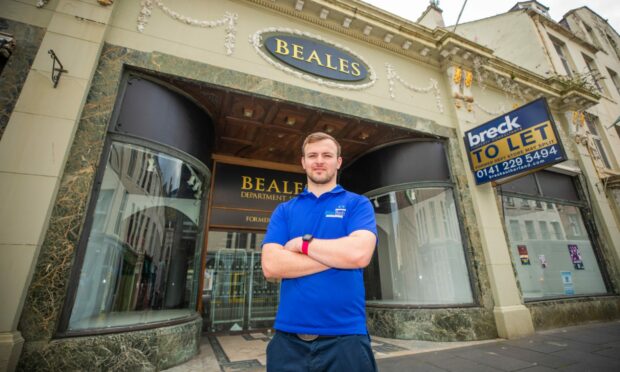 Business owner James Gallacher outside the former Beales and McEwens of Perth shop in St John Street. Image: Steve MacDougall/DC Thomson.