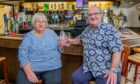 Maureen and Mike Taylor in the Strathmore Bar, Bridgend.