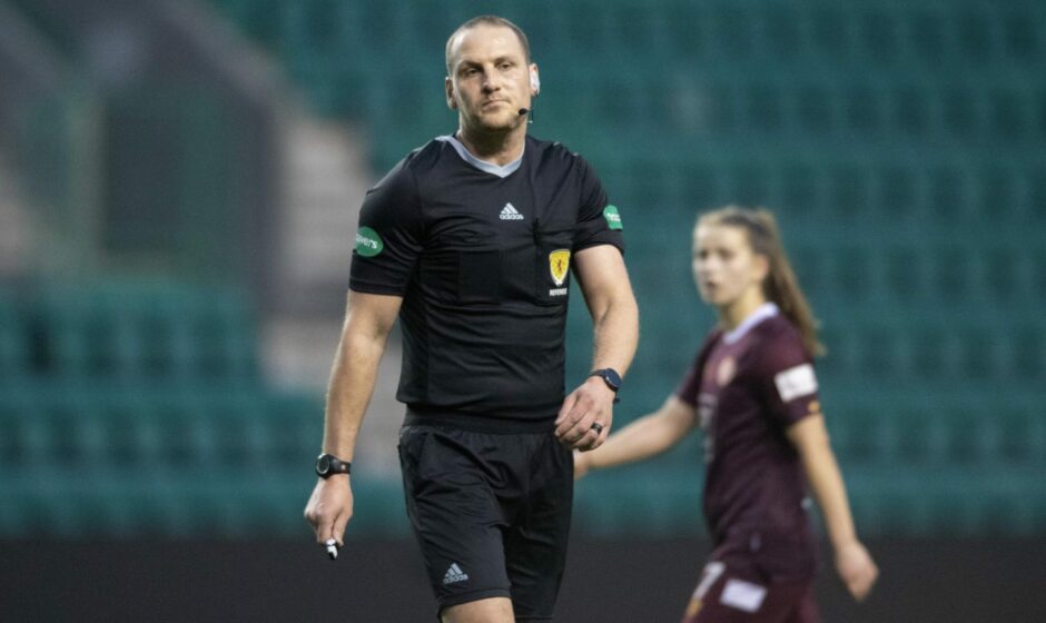 Sean Murdoch oversees a fixture between Hearts women and Hibs women at Easter Road
