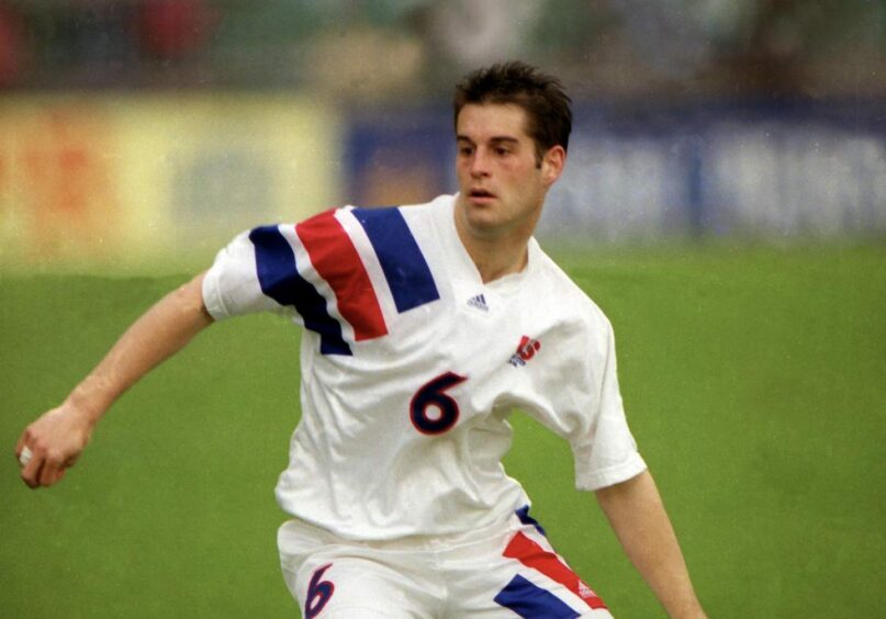 Ian's father, John Harkes, in action for the U.S. national team