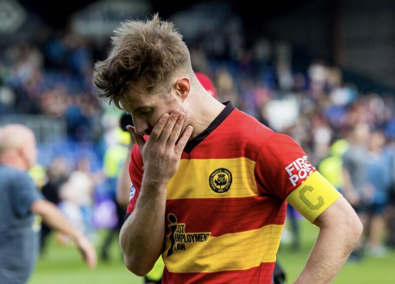 Ross Docherty pictured during Partick Thistle's playoff defeat at Ross County