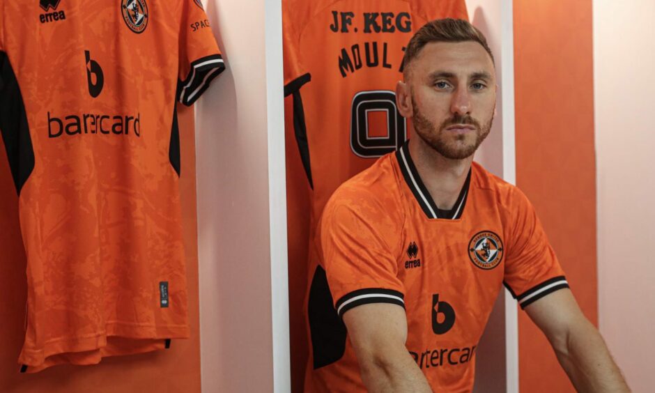 Louis Moult pictured in the Dundee United dressing room