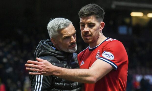 Jim Goodwin and Declan Gallagher at Aberdeen