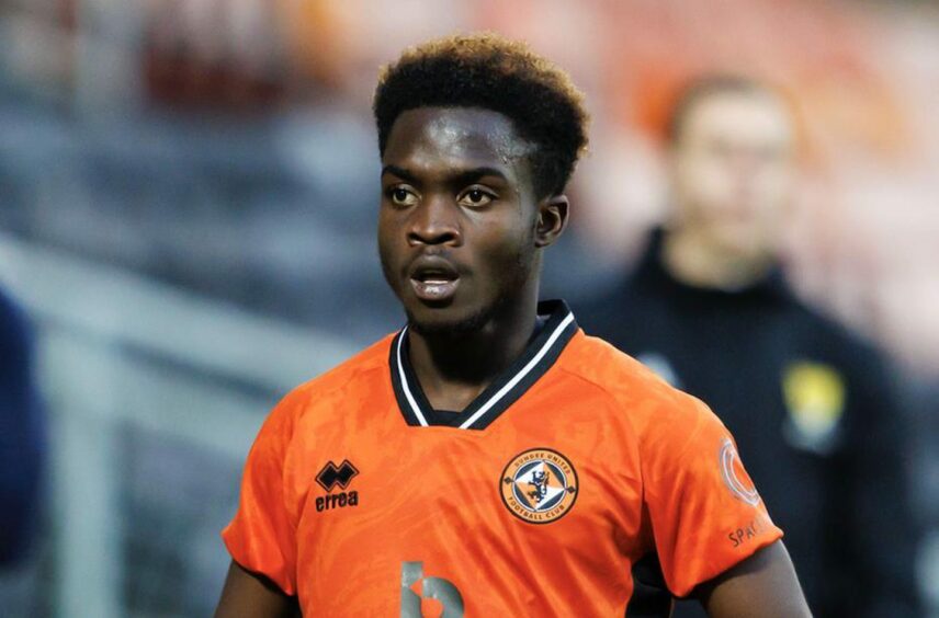 Mathew Cudjoe in action for Dundee United 