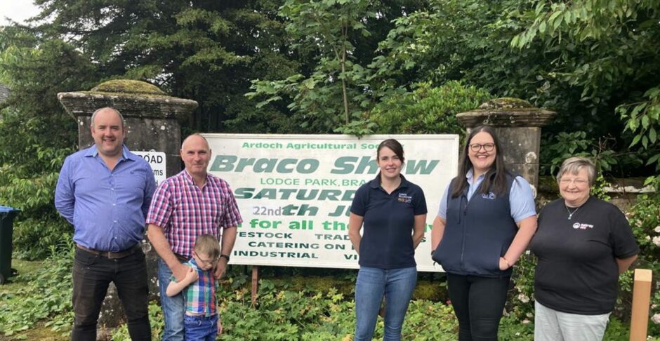 Braco Show chairman Scott Lambie; Mike Melvile from MAM Contacting; show secretary Sarah Rattray; Suzie Dunn from Stirling Trailer Centre and Alison Aitken from Rattray ATV