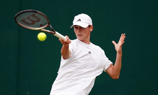 Charlie Robertson in action at Wimbledon. Image: John Walton/PA Wire.