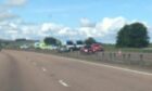 The crash has partially blocked the northbound carriageway. Image: DC Thomson