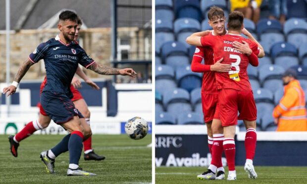 Dylan Easton and Lewis McCann scored in the 1-1 draw. Images: SNS.