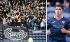 Dylan Corr made his debut in the Fife derby in front of a noisy Dunfermline support. Images: SNS.