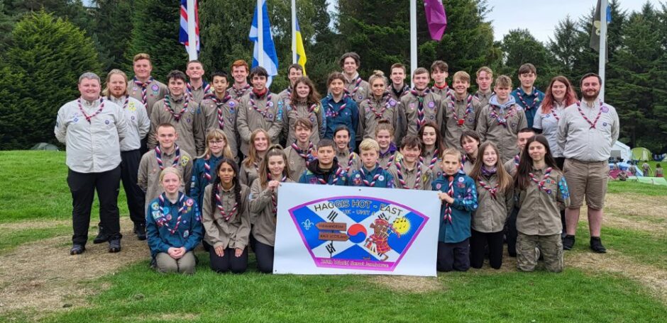 The East of Scotland contingent preparing for World Scout Jamboree. Image: Scouts Scotland.