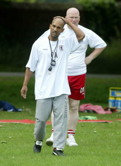 Claude Anelka on the training pitch for Raith Rovers.