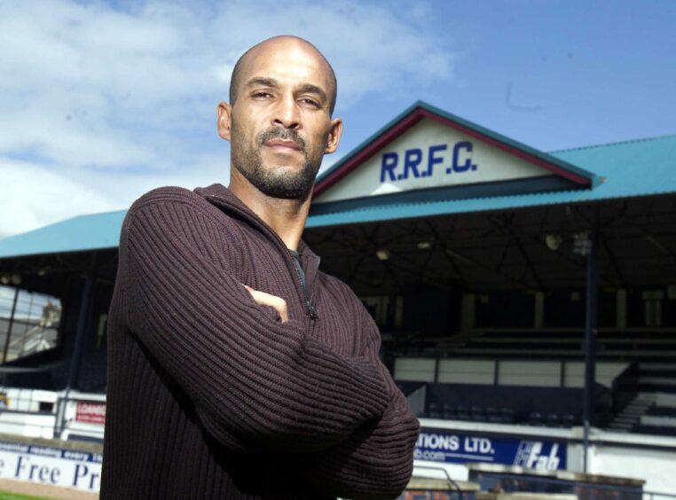 Claude Anelka at Stark's Park after he was unveiled as Raith Rovers manager.