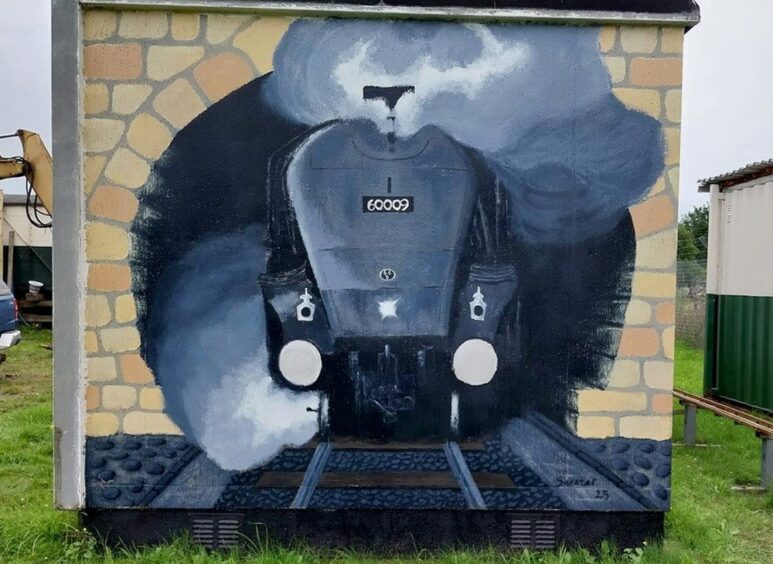 The mural is based at the society's Kirkland Sidings in Leven. Image: Supplied by Fife Heritage Railway.