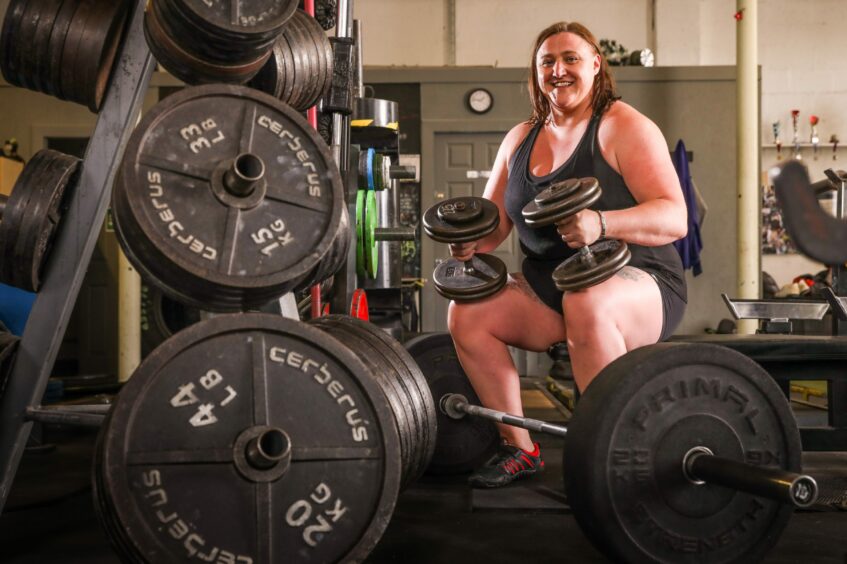Dundee mum Izzy pictured during one of her training sessions.