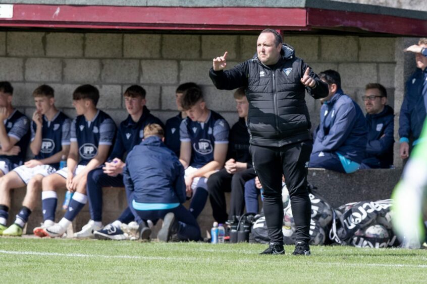 Stand-in Dunfermline Reserves boss Gary Montignani. Image: Craig Brown/DAFC.