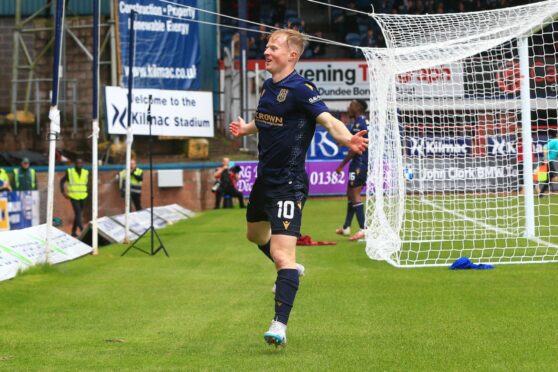 Lyall Cameron scored his first Premiership goal against Motherwell. Image: David Young/Shutterstock