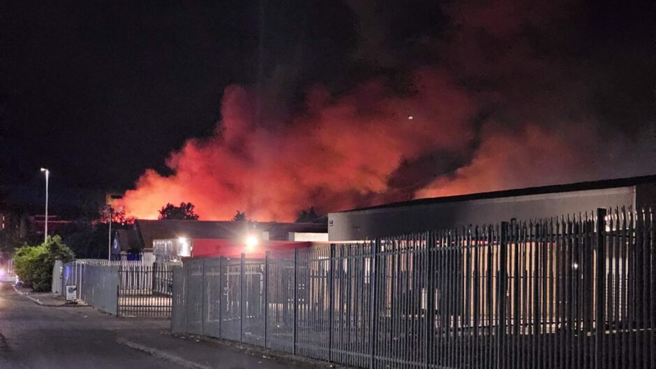 The fire at Wester Gourdie Industrial Estate