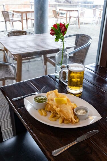 The traditional haddock and chips