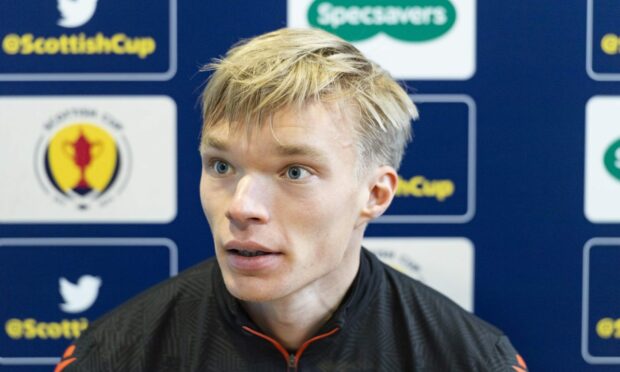 Ilmari Niskanen of Dundee United speaks to the media