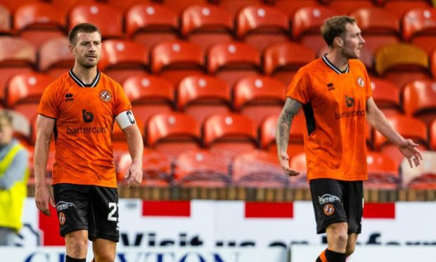 Ross Docherty and Kevin Holt of Dundee United, pictured at Tannadice.