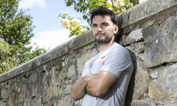 Tony Watt is pictured at Dundee United's training base at St Andrew's